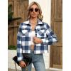Zeagoo Flannels for Women Cropped Shacket Jacket Fashion Plaid Button Down Shirt 2026 Fall Coat Tops(Z-gw19)