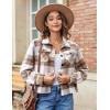 Zeagoo Flannels for Women Cropped Shacket Jacket Fashion Plaid Button Down Shirt 2026 Fall Coat Tops(Z-gw20)