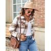 Zeagoo Flannels for Women Cropped Shacket Jacket Fashion Plaid Button Down Shirt 2026 Fall Coat Tops(Z-gw20)