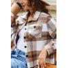 Zeagoo Flannels for Women Cropped Shacket Jacket Fashion Plaid Button Down Shirt 2026 Fall Coat Tops(Z-gw20)