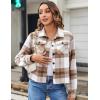 Zeagoo Flannels for Women Cropped Shacket Jacket Fashion Plaid Button Down Shirt 2026 Fall Coat Tops(Z-gw20)