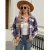 Zeagoo Flannels for Women Cropped Shacket Jacket Fashion Plaid Button Down Shirt 2026 Fall Coat Tops(Z-gz663)