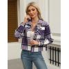 Zeagoo Flannels for Women Cropped Shacket Jacket Fashion Plaid Button Down Shirt 2026 Fall Coat Tops(Z-gz663)