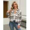 Zeagoo Flannels for Women Cropped Shacket Jacket Fashion Plaid Button Down Shirt 2026 Fall Coat Tops(Z-gz801)