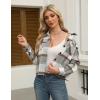 Zeagoo Flannels for Women Cropped Shacket Jacket Fashion Plaid Button Down Shirt 2026 Fall Coat Tops(Z-gz801)