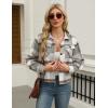Zeagoo Flannels for Women Cropped Shacket Jacket Fashion Plaid Button Down Shirt 2026 Fall Coat Tops(Z-gz801)