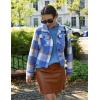 Zeagoo Flannels for Women Cropped Shacket Jacket Fashion Plaid Button Down Shirt 2026 Fall Coat Tops(Z-gz929)