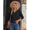 Zeagoo Long Sleeve Shirts for Women Casual V Neck Fall Tops Dressy Summer Work Blouses Clothes(Black)