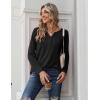 Zeagoo Long Sleeve Shirts for Women Casual V Neck Fall Tops Dressy Summer Work Blouses Clothes(Black)