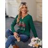 Zeagoo Long Sleeve Shirts for Women Casual V Neck Fall Tops Dressy Summer Work Blouses Clothes(Christmas Green)