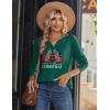 Zeagoo Long Sleeve Shirts for Women Casual V Neck Fall Tops Dressy Summer Work Blouses Clothes(Christmas Green)