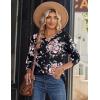 Zeagoo Long Sleeve Shirts for Women Casual V Neck Fall Tops Dressy Summer Work Blouses Clothes(Floral Black)