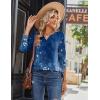 Zeagoo Long Sleeve Shirts for Women Casual V Neck Fall Tops Dressy Summer Work Blouses Clothes(Floral Blue)
