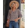 Zeagoo Long Sleeve Shirts for Women Casual V Neck Fall Tops Dressy Summer Work Blouses Clothes(Floral Brown)