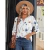 Zeagoo Long Sleeve Shirts for Women Casual V Neck Fall Tops Dressy Summer Work Blouses Clothes(Floral White)