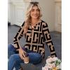 Zeagoo Long Sleeve Shirts for Women Casual V Neck Fall Tops Dressy Summer Work Blouses Clothes(Geometric 308)