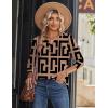 Zeagoo Long Sleeve Shirts for Women Casual V Neck Fall Tops Dressy Summer Work Blouses Clothes(Geometric 308)