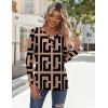 Zeagoo Long Sleeve Shirts for Women Casual V Neck Fall Tops Dressy Summer Work Blouses Clothes(Geometric 308)
