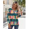 Zeagoo Long Sleeve Shirts for Women Casual V Neck Fall Tops Dressy Summer Work Blouses Clothes(Geometric 517)