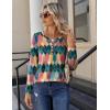 Zeagoo Long Sleeve Shirts for Women Casual V Neck Fall Tops Dressy Summer Work Blouses Clothes(Geometric 517)