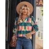 Zeagoo Long Sleeve Shirts for Women Casual V Neck Fall Tops Dressy Summer Work Blouses Clothes(Geometric 517)