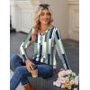 Zeagoo Long Sleeve Shirts for Women Casual V Neck Fall Tops Dressy Summer Work Blouses Clothes(Geometric 530)