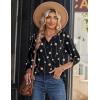 Zeagoo Long Sleeve Shirts for Women Casual V Neck Fall Tops Dressy Summer Work Blouses Clothes(Geometry Black)