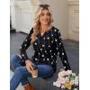 Zeagoo Long Sleeve Shirts for Women Casual V Neck Fall Tops Dressy Summer Work Blouses Clothes(Geometry Black)