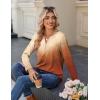 Zeagoo Long Sleeve Shirts for Women Casual V Neck Fall Tops Dressy Summer Work Blouses Clothes(Gradient Orange)