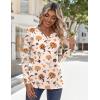 Zeagoo Long Sleeve Shirts for Women Casual V Neck Fall Tops Dressy Summer Work Blouses Clothes(Halloween 104)