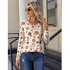Zeagoo Long Sleeve Shirts for Women Casual V Neck Fall Tops Dressy Summer Work Blouses Clothes(Halloween 104)