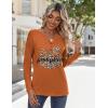 Zeagoo Long Sleeve Shirts for Women Casual V Neck Fall Tops Dressy Summer Work Blouses Clothes(Halloween 105)