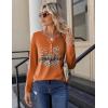 Zeagoo Long Sleeve Shirts for Women Casual V Neck Fall Tops Dressy Summer Work Blouses Clothes(Halloween 105)