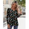 Zeagoo Long Sleeve Shirts for Women Casual V Neck Fall Tops Dressy Summer Work Blouses Clothes(Halloween 36)