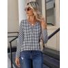 Zeagoo Long Sleeve Shirts for Women Casual V Neck Fall Tops Dressy Summer Work Blouses Clothes(Houndstooth)