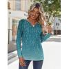 Zeagoo Long Sleeve Shirts for Women Casual V Neck Fall Tops Dressy Summer Work Blouses Clothes(Leaf Green)
