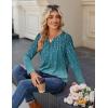 Zeagoo Long Sleeve Shirts for Women Casual V Neck Fall Tops Dressy Summer Work Blouses Clothes(Leaf Green)