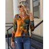 Zeagoo Long Sleeve Shirts for Women Casual V Neck Fall Tops Dressy Summer Work Blouses Clothes(Multicolor 272)
