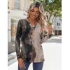 Zeagoo Long Sleeve Shirts for Women Casual V Neck Fall Tops Dressy Summer Work Blouses Clothes(Multicolor 278)