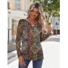 Zeagoo Long Sleeve Shirts for Women Casual V Neck Fall Tops Dressy Summer Work Blouses Clothes(Multicolor 721)