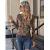Zeagoo Long Sleeve Shirts for Women Casual V Neck Fall Tops Dressy Summer Work Blouses Clothes(Multicolor 721)