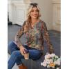 Zeagoo Long Sleeve Shirts for Women Casual V Neck Fall Tops Dressy Summer Work Blouses Clothes(Multicolor 721)