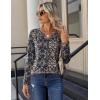 Zeagoo Long Sleeve Shirts for Women Casual V Neck Fall Tops Dressy Summer Work Blouses Clothes(Navy Floral 869)