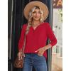 Zeagoo Long Sleeve Shirts for Women Casual V Neck Fall Tops Dressy Summer Work Blouses Clothes(Red)