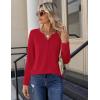 Zeagoo Long Sleeve Shirts for Women Casual V Neck Fall Tops Dressy Summer Work Blouses Clothes(Red)