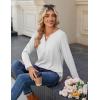 Zeagoo Long Sleeve Shirts for Women Casual V Neck Fall Tops Dressy Summer Work Blouses Clothes(White)