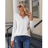 Zeagoo Long Sleeve Shirts for Women Casual V Neck Fall Tops Dressy Summer Work Blouses Clothes(White)