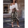 Zeagoo Skirts for Women High Waist Skirt Elegant Midi Skirt Satin(An256)
