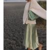 Zeagoo Skirts for Women High Waist Skirt Elegant Midi Skirt Satin(Apple Green)
