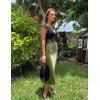 Zeagoo Skirts for Women High Waist Skirt Elegant Midi Skirt Satin(Army Green)